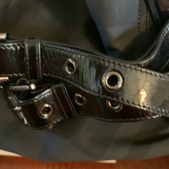 Burberry dark charcoal/ black Biker Beat Medium Hobo bag. Gorgeous. - Picture 2 of 10